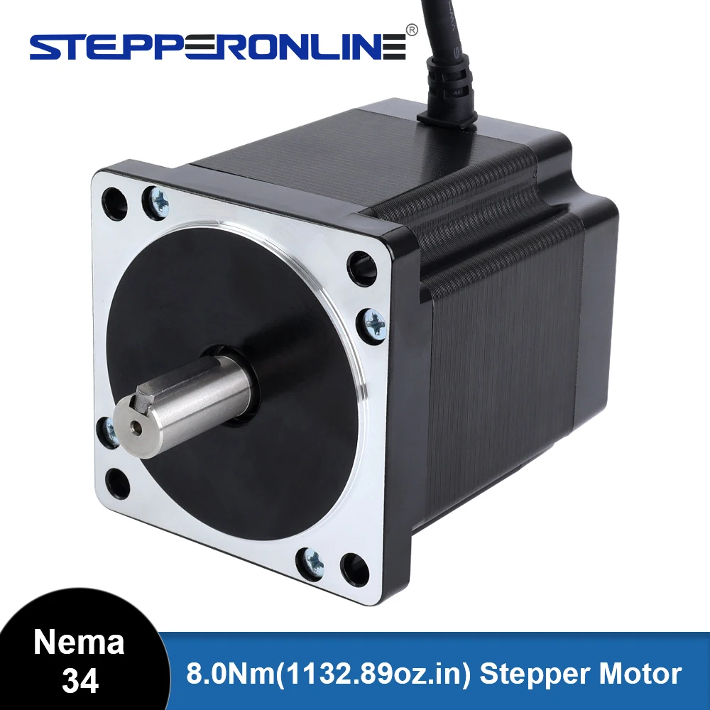 

STEPPERONLINE Nema 34 Stepper Motor 86x98mm 8Nm 2 Phase 6A Nema34 1133oz.in High Torque for CNC Engraving Milling Machine