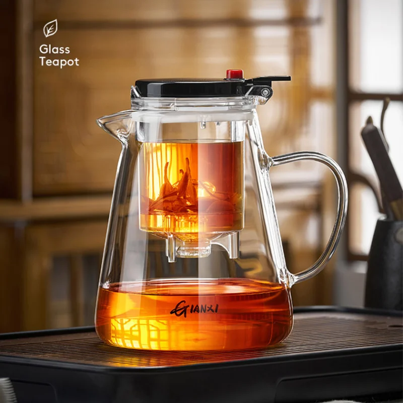 Thickened Heat-resistant Glass Teapot High-temperature Resistant Teapot Household One-button Filtering Tea Separation Tea Maker