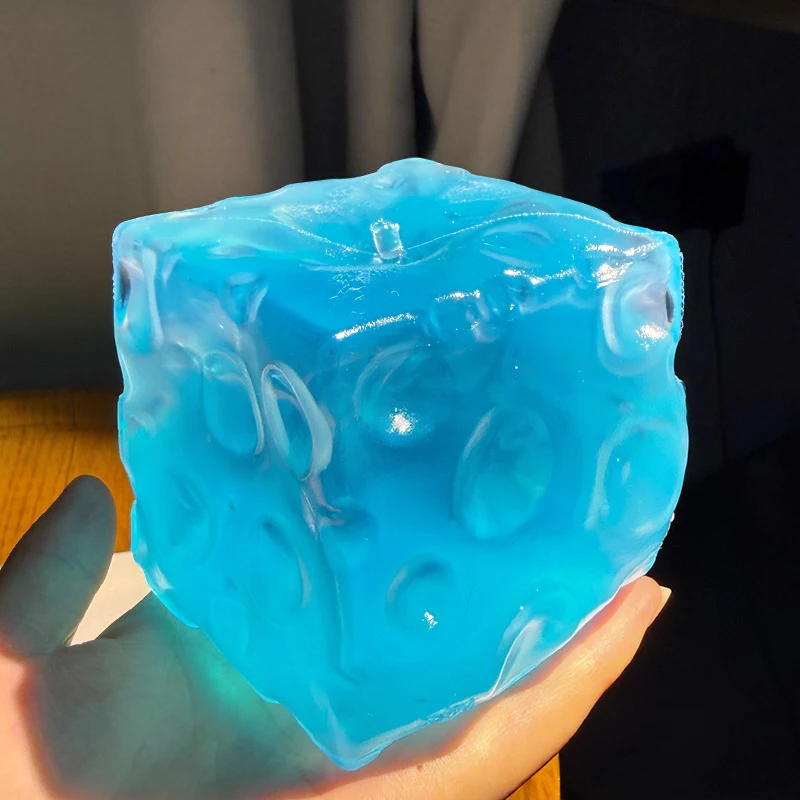 Transparent Cheese Squishy Stress Reliever Vaseline Filled Slow Rising Sensory Fidget Soft Decompression Gadget for Desk 6cm