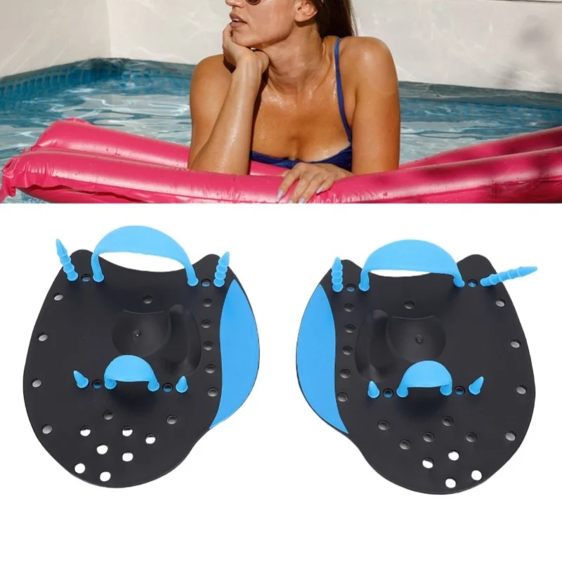 1 Pair Swimming Hand Paddles Silicone Polypropylene Adjustable Hand Fin Flipper Paddle Swimming Training Aid For Men Women