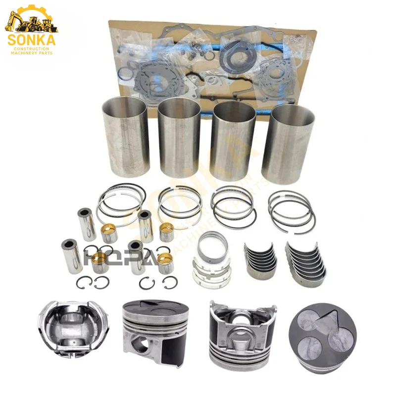 For Kubota V3600 Engine Overhaul Rebuild Kit Piston Liner Main Bearing Gasket Kit 1J510-21113 1J530-21113