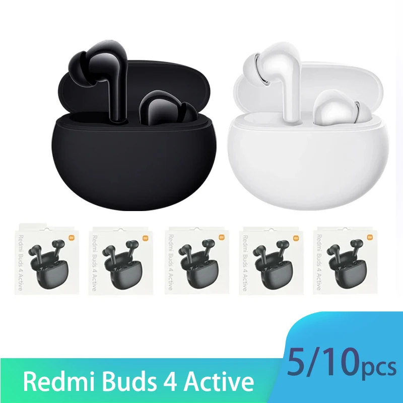 5/10 Pcs Xiaomi Redmi Buds 4 Active Earphone Global Version Up to 28 Hours Listening Bluetooth 5.3 Noise Cancellation