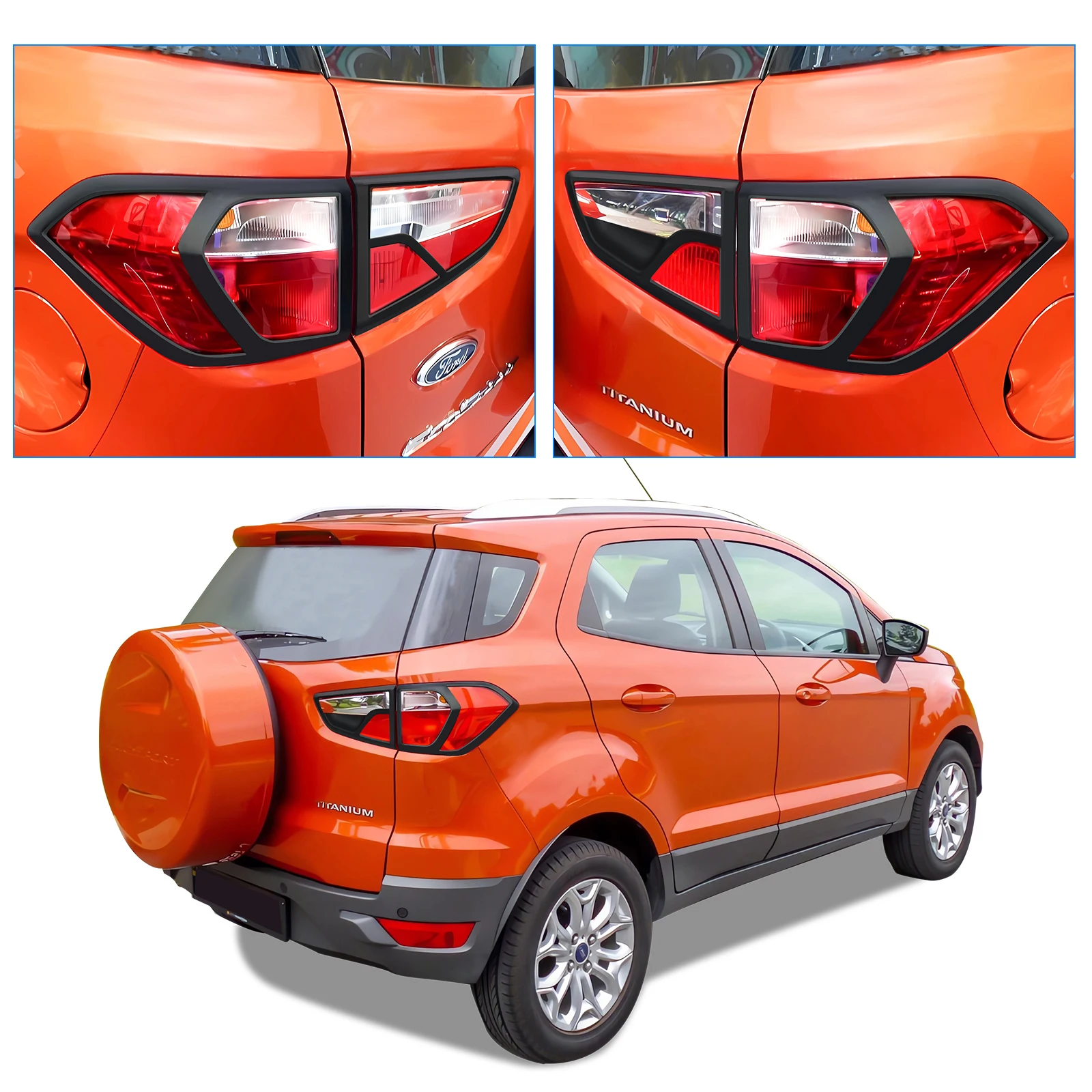 Taillight Cover Trim For Ford Ranger Ecosport 2014 2015 2016 2017 year Matte Black Rear Lamp Hoods 4X4 Car Accessories