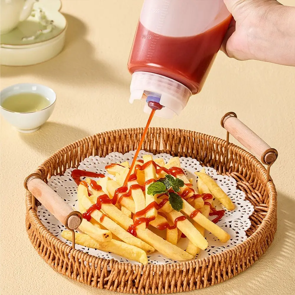 New 360/700/1000ml Squeeze Sauce Bottle Plastic Large Capacity Tomato Catchup Dispenser Salad Dressing Bottle Picnic Cooker