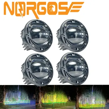 NORGOS 3" Fog Lights LED Pods Flush Mount Offroad 12V 24V Pickup Truck Angel Eyes For Jeep Toyota Land Rover Nissan Ford ATV UTV