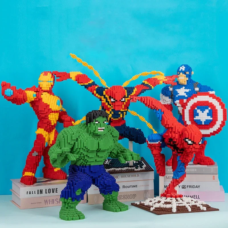 Marvel Superhero Building Blocks Captain America Iron Man Hulk 3D Model Connection Magic Bricks Figure Toy For Christmas Gifts