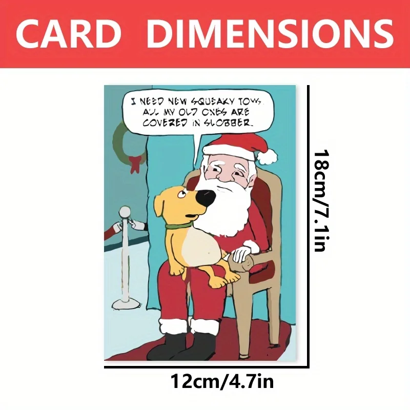 1pc, Christmas card, funny Christmas card, the best gift for family, friends, meowy Christmas card, Santa Christmas card