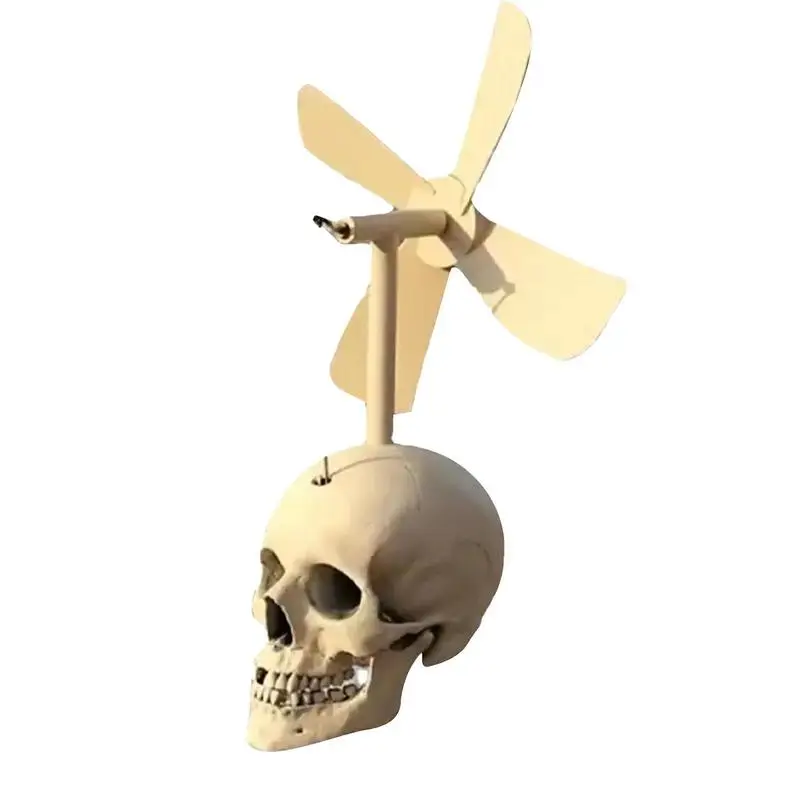 Skull Wind Spinner Skull Windmill Metal Stake Yard Wind Spinner Power Sculpture For Halloween Outdoor Yard Lawn & Garden Decor