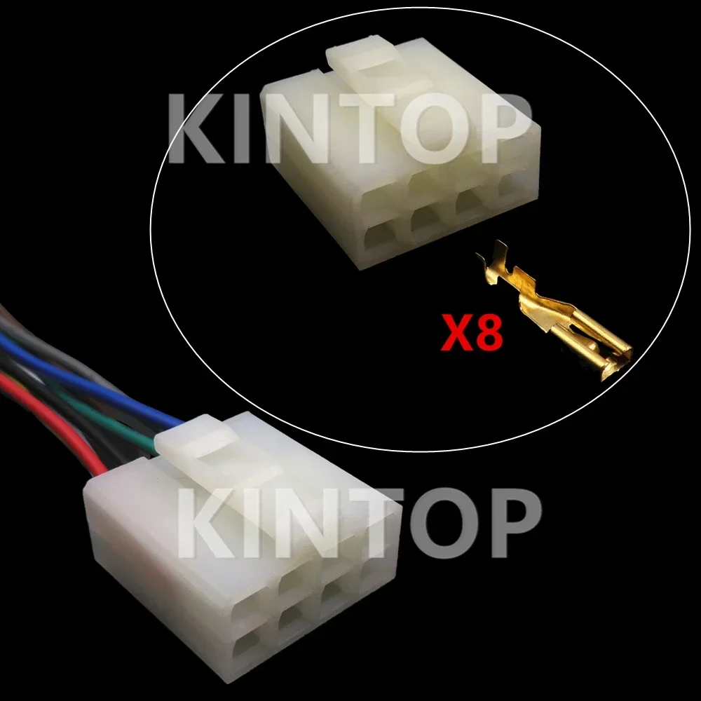 1 Set 8 Pins AC Assembly Car Wiring Harness Plastic Houing Plug Unsealed Socket White Automotive Wire Connector With Wires
