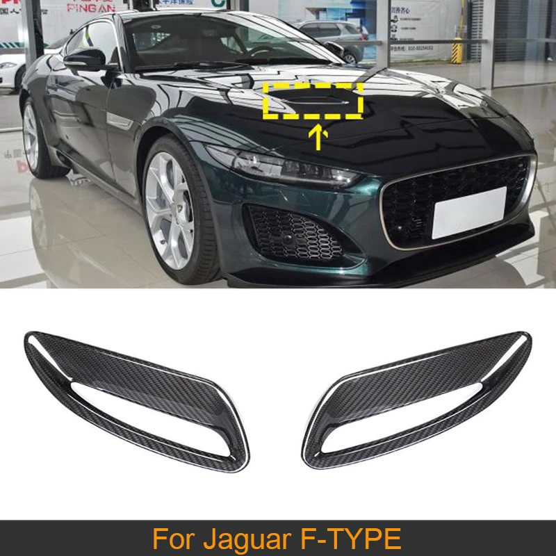 

Carbon Fiber Hood Bonnet Air Vent Cover For Jaguar F-TYPE 2021 Car Front Hood Engine Air Vent Trims Covers