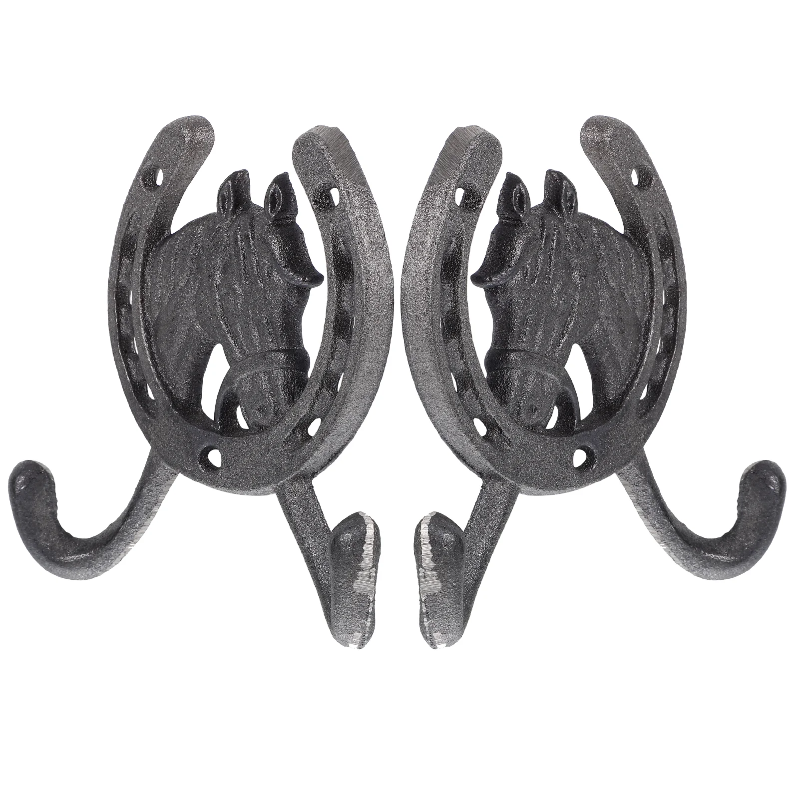 

2 Pcs Coat Hanger Cast Head Hook Wall Hanging Decorative up Wrought Mounted Hooks Key