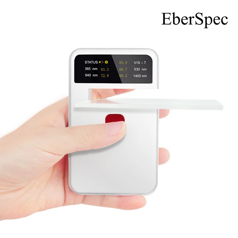 Eberspec Card Sized Transmittance Tester UV 365nm IR 940nm/1400nm VL 530nm/380-760nm Test Car Window Solar Film Agricultural