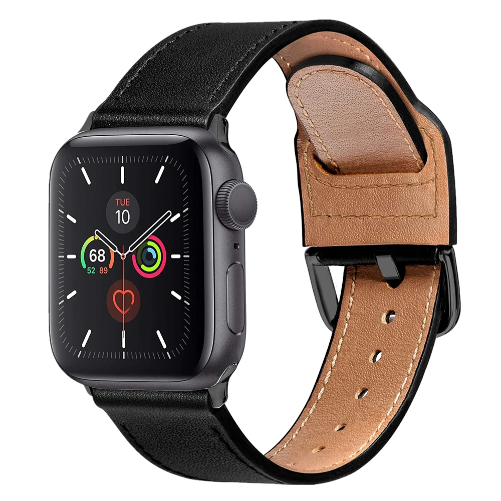 

Wristband For iWatch SE Series 6 5 4 Band 40mm 44mm Replacement Genuine Leather Strap For Apple Watch 6 SE 3 38mm 42mm Bracelet
