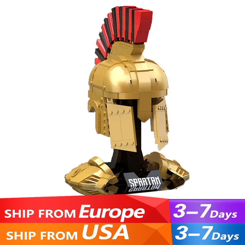 

Creative Expert MOC 33900 Medieval Soldier Warrior Helmet Helmet Spartan Model 590PCS Building Blocks Brick Puzzle Toys for Gift