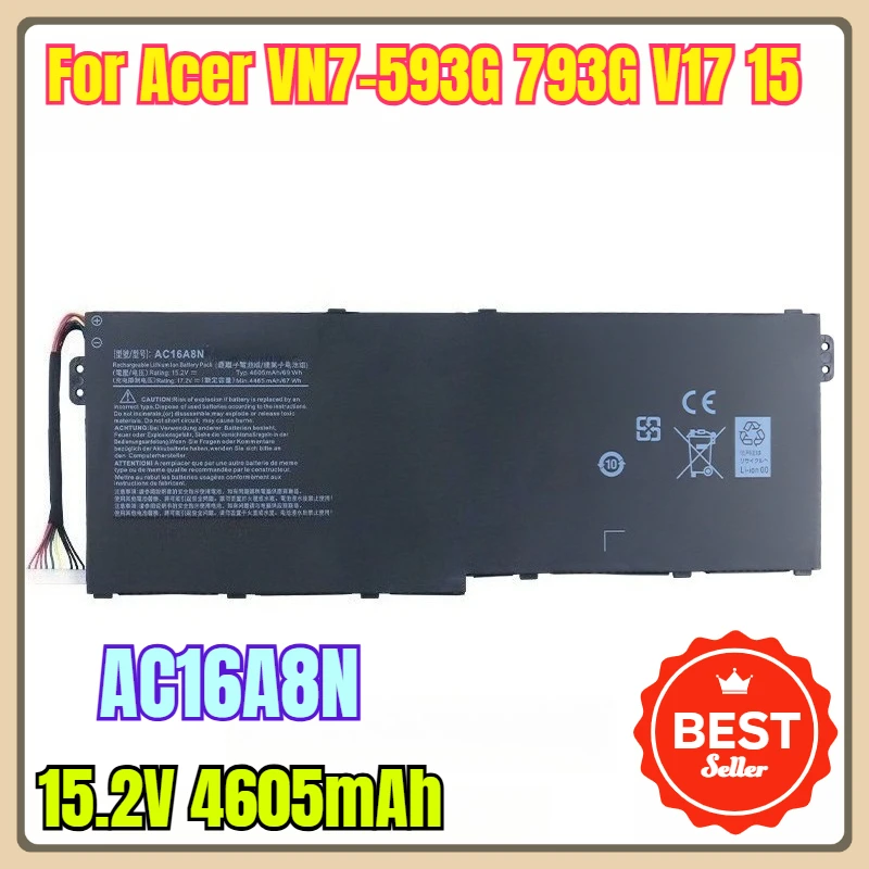 

Аккумулятор для ноутбука 15,2 В, 4605 мАч для Acer VN7-593G 793G V17 15