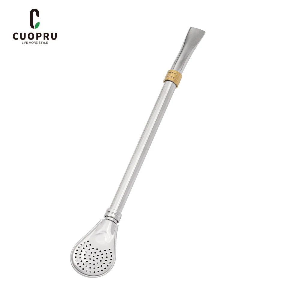 Stainless Steel Bombilla Straw for Yerba Mate Tea Gourd Reusable Drinking Filtered Spoon Straw Mate Drink Bar Accessories