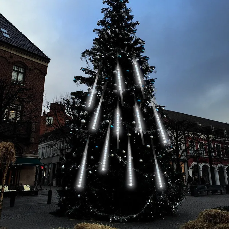 

Outdoor 8 Tubes Solar LED Meteor Shower String Light Street Garland Christmas Decoration 30/50cm Holiday Fairy Lamp Garden Decor
