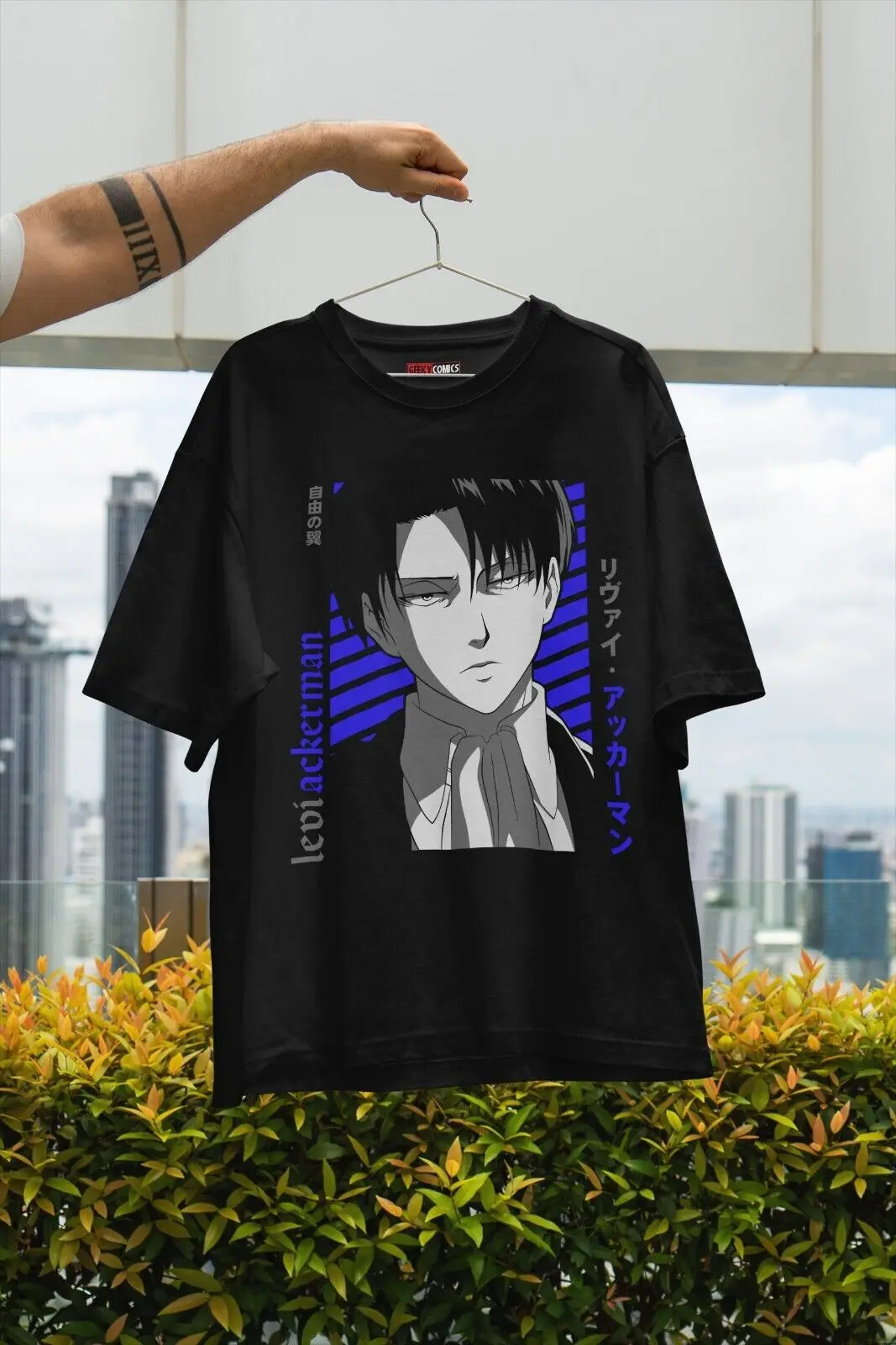 Camiseta de Anime Levi Akerman, camisa de Anime Attack on Titans