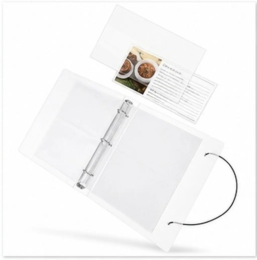 Plastic Clear Index Card Holder Organizer Card Binder Book 7X7 Sleeves Recipe Kitchen Study Flashcards Notes