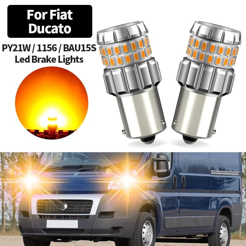 2PCS 1156 PY21W BAU15S Orange Canbus No Hyper Flash For Hyundai Ducato 2002-2013 LED Turn Signal Lights Amber Car Bulbs No Error