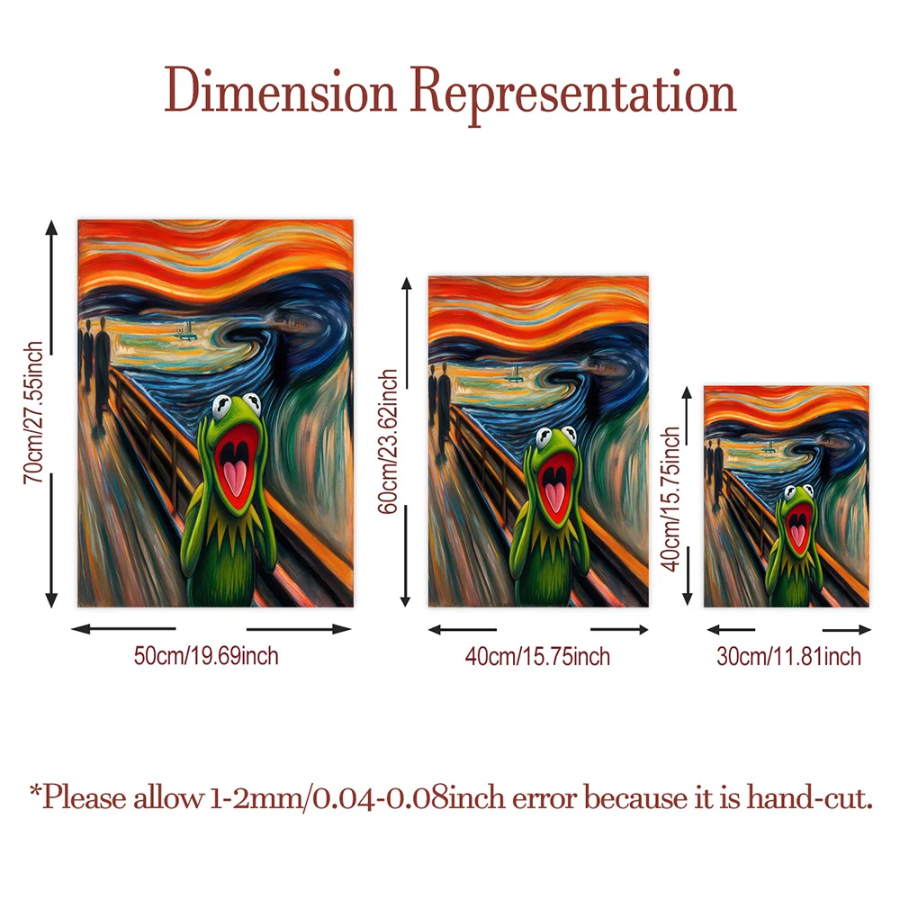 The Scream Parody Wall Poster Kermit The Frog Canvas Print Pop Art Painting Bedroom Living Room Decor Cafe Store Decor No Frame