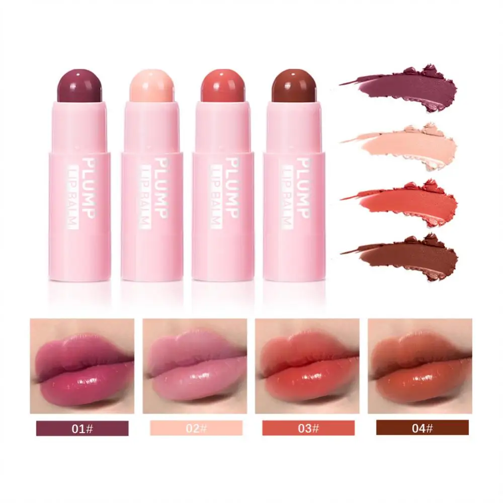 4 Colors Hydration Lip Plumper Moisturizing Nourishing Long-lasting Repairing Reduce Fine Lines Lip Balm Lipstick Lip Care TSLM1