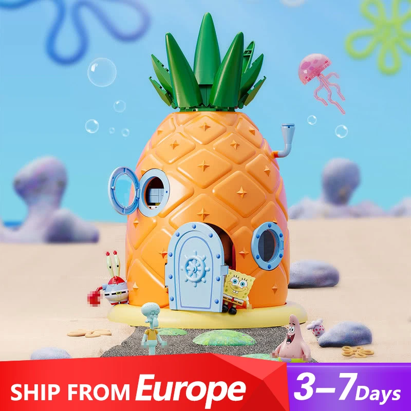 

SpongeBob Buildings Blocks with 4 Figuren,Pineapple House Modular Building Sets for Adults Boys Kids Gift (1284 PCS)