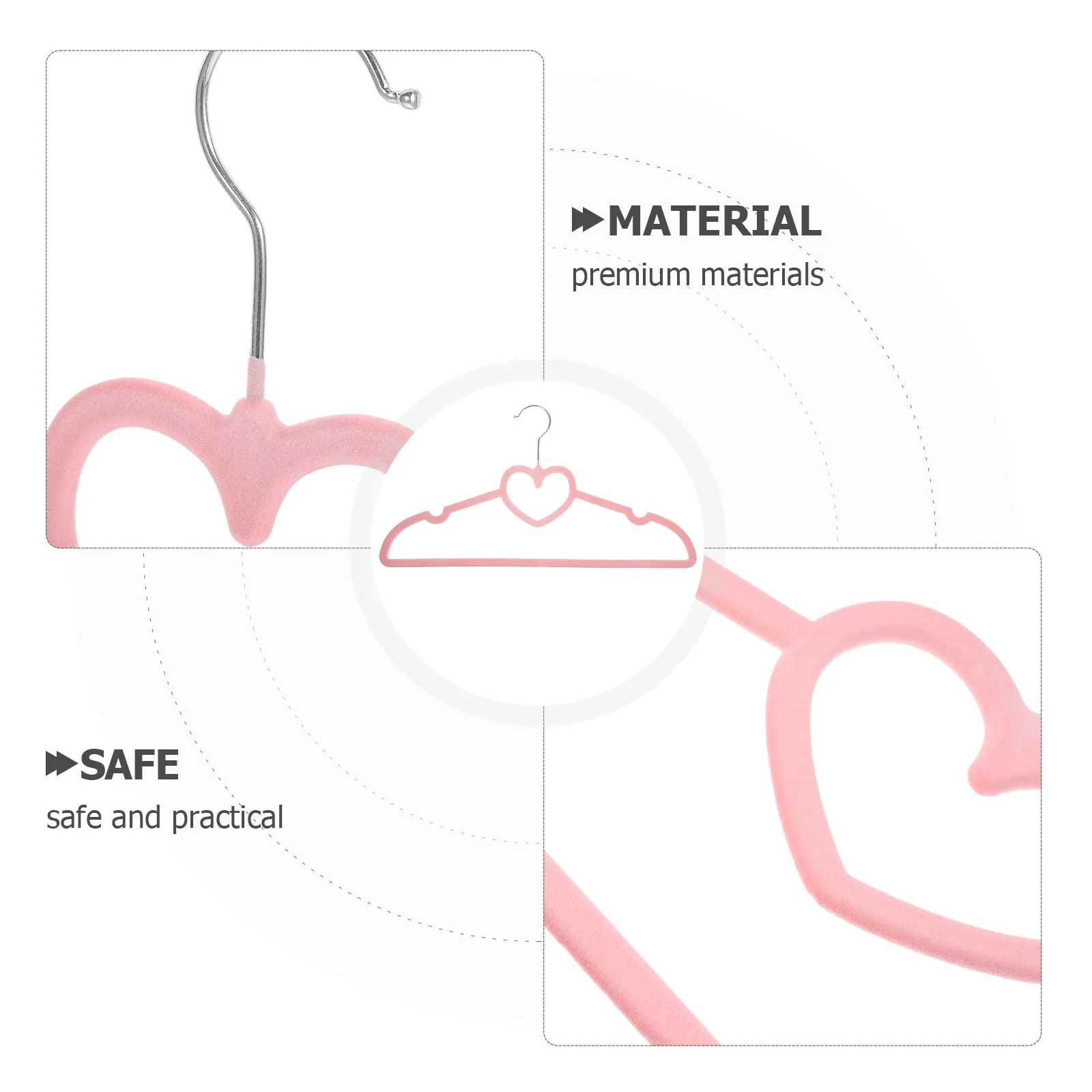 

10Pcs Anti Slip Clothes Hangers Heart Plastic Hangers Clothes Organizer for Closet Pants Shirts Dresses Scarves