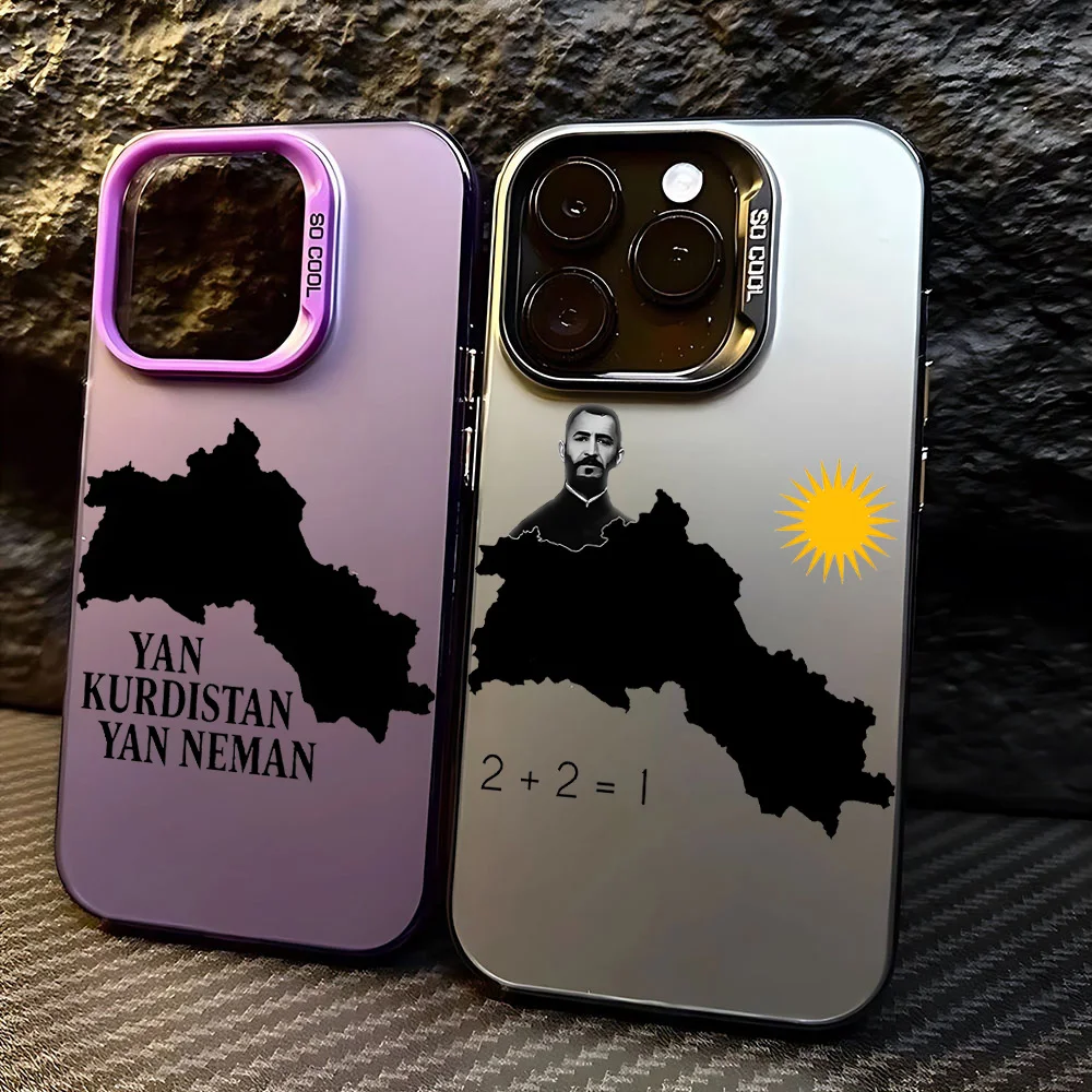 Funda de teléfono con diseño de mapa de Kurdistanê para iPhone 17 16e 16 15 14 13 12 11 mini Pro Max X XR XSMAX 8 7 Air Plus anticaída mate