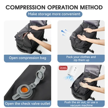 Vacuum Backpack Travel Bag for Men Large Capacity Backpack Business Laptop Backpack Women Men Expandable Backpack School Bag 2