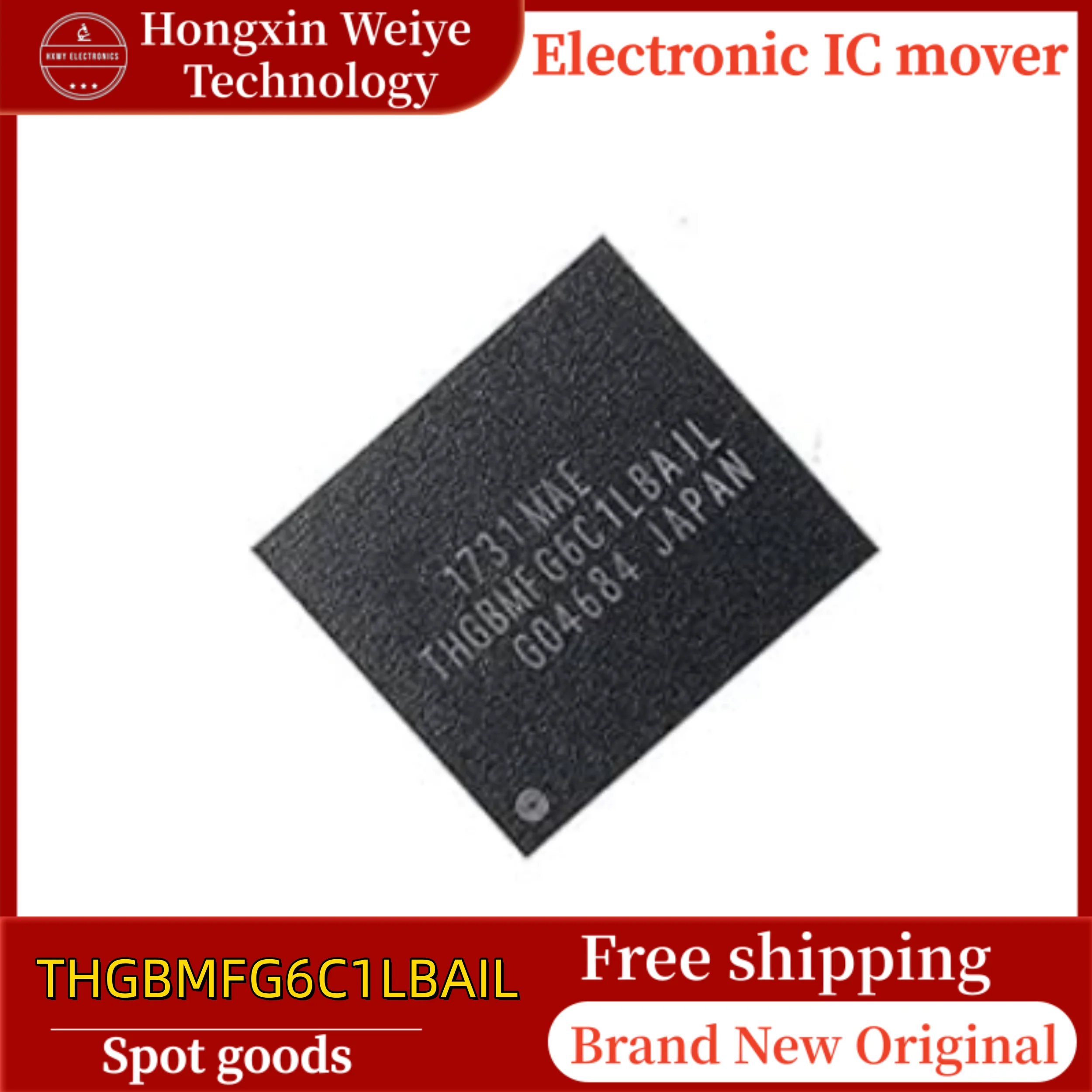 2/10 PCS THGBMFG6C1LBAIL BGA-153 8GB EMMC Memory Storage IC Brand New In Stock Free Shipping