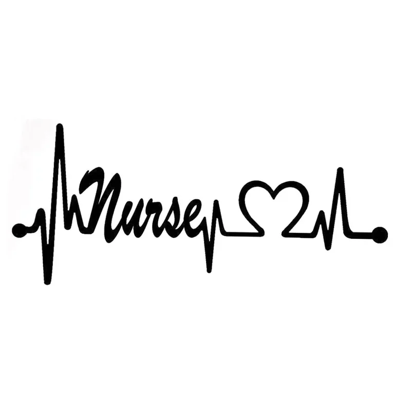 Nurse Heartbeat Lifeline Car Sticker Car and Motorcycle Body Exterior Waterproof and Sunscreen Vinyl Decal,15CM*8CM
