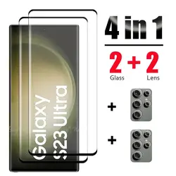 For Samsung Galaxy S23 Ultra Glass Samsung S23 Ultra Tempered Glass Screen Protector Camera Film S20 S21 S22 S23 Ultra Glass