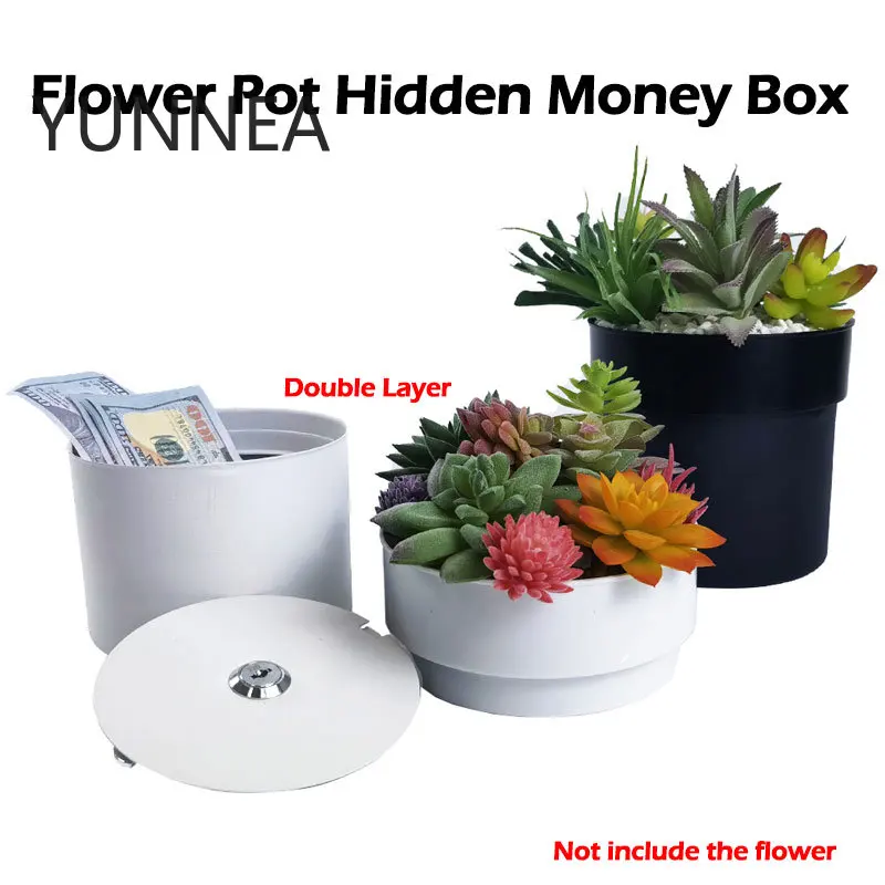 Large Flower Pot Hidden Safe Lock Box Surprise Secret Hideaway Plant Stash Hide Money, Keys, Jewlery Organizer Other Valuables