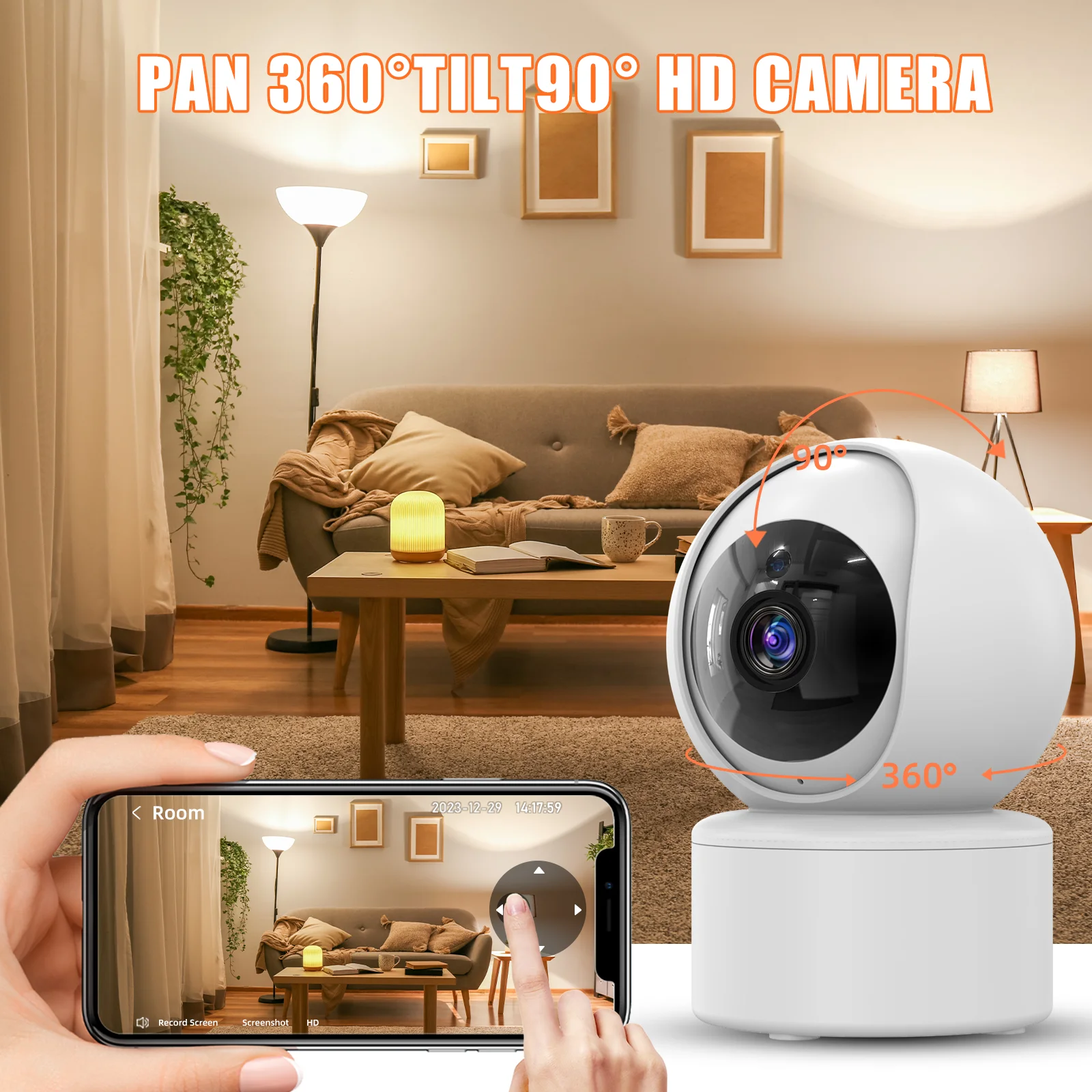 5MP 5G WiFi Camera Home Wireless IP Surveillance Camera AI Detect Automatic Tracking HD Night Vision Video Security Baby Monitor