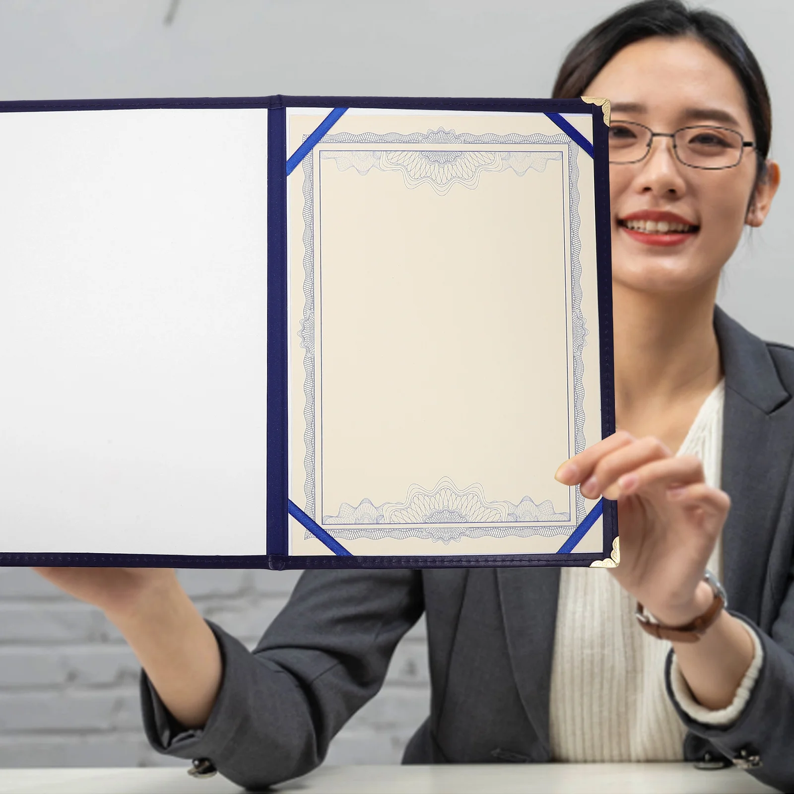 Certificate Folder Paper Diploma Holder Covers Soft Surface Award Document Zinc Alloy