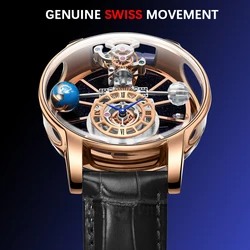 Richard Jacob&Co Astronomia Tourbillon Baguette Tourbillon Top Brand Luxury Astronomical Swiss Quartz Watch Mens Montre Homme