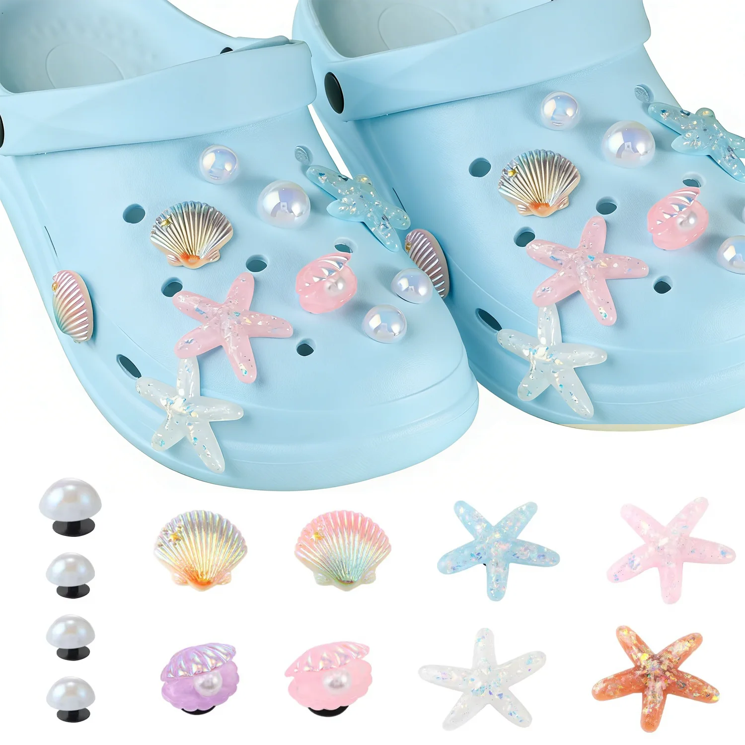 Randomly mixed color cute style hole shoe accessories DIY shoe flowers, women's beach shoe decorative buckles