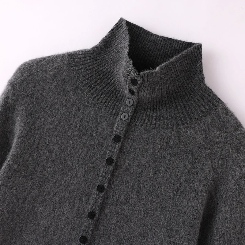 ZYCZCXX New Women Cardigan Sweater 100% Merino Wool Cardigan Top Autumn Knitted Cardigan Sweaters Soft Cashmere Sweater Korean