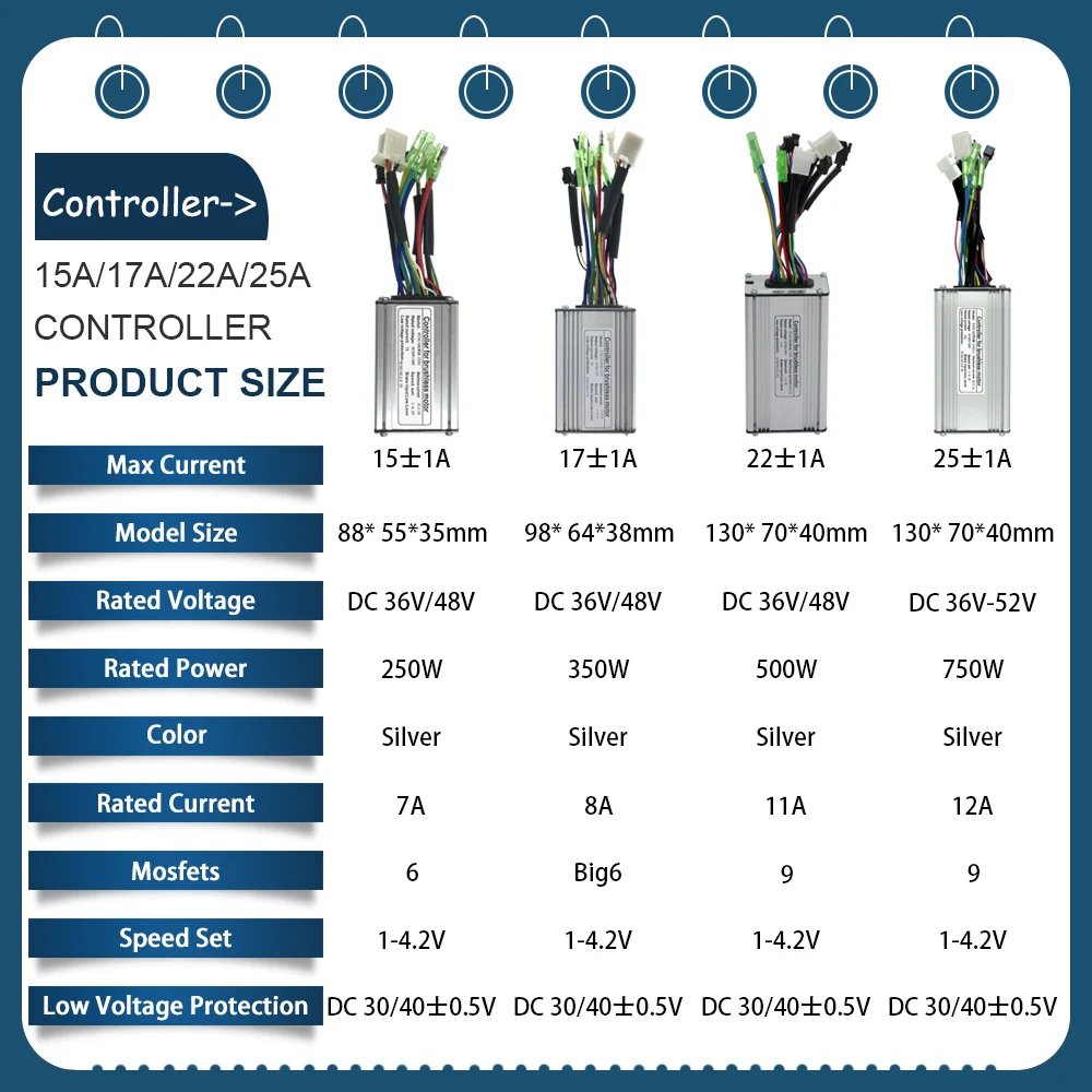 

Контроллер бесщеточного двигателя KT 15A-50A 36В/48В 250Вт-2000Вт с дисплеем KT TF04 для электросамокатов, велосипедов, электровелосипедов, аксессуар для ремонта