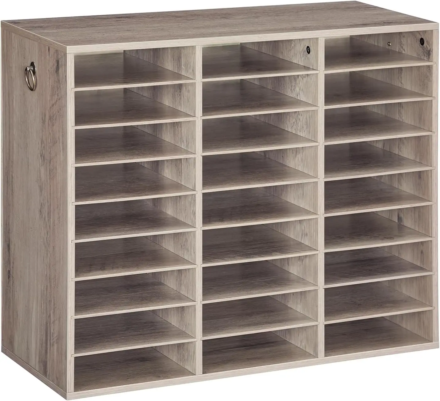 

27-Compartment Wooden Mail Organizer with Adjustable Shelves for Home Office School Classroom Storage