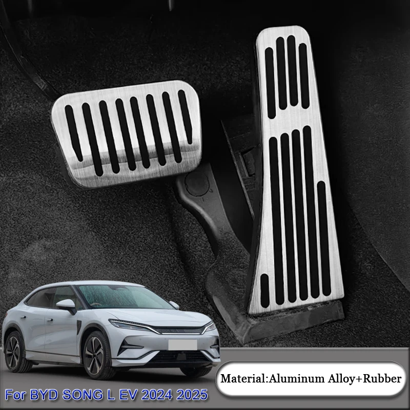 Aluminium Alloy Car Accelerator Brake Rest Pedals Rest Non-slip Pedal Cover Auto Accessories For BYD SONG L EV 2024 2025 2026