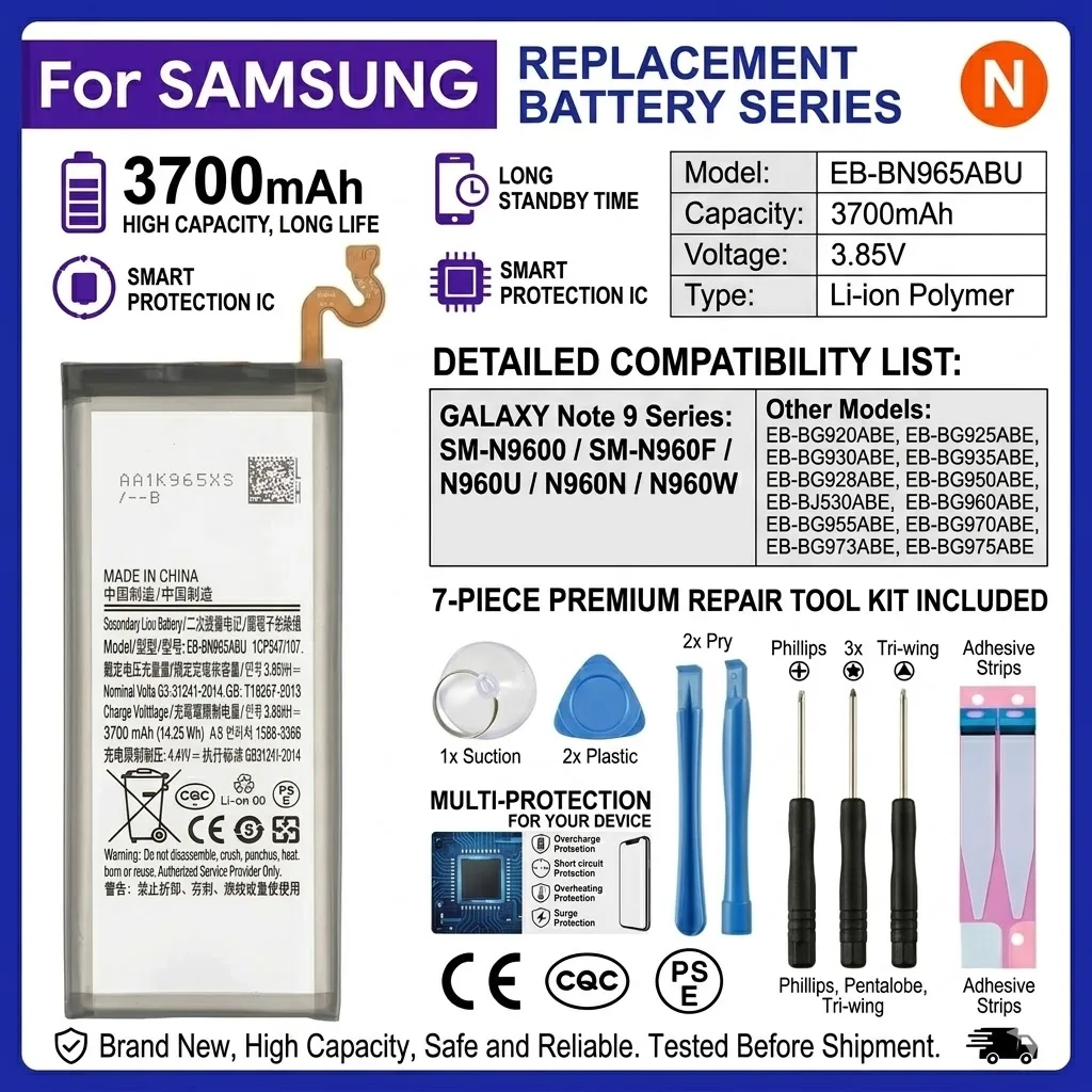 High Capacity Replacement Battery For Samsung Galaxy S6E+ S7E S8+ S9+ S10 S10E S10+ J5 Pro J7 Pro
