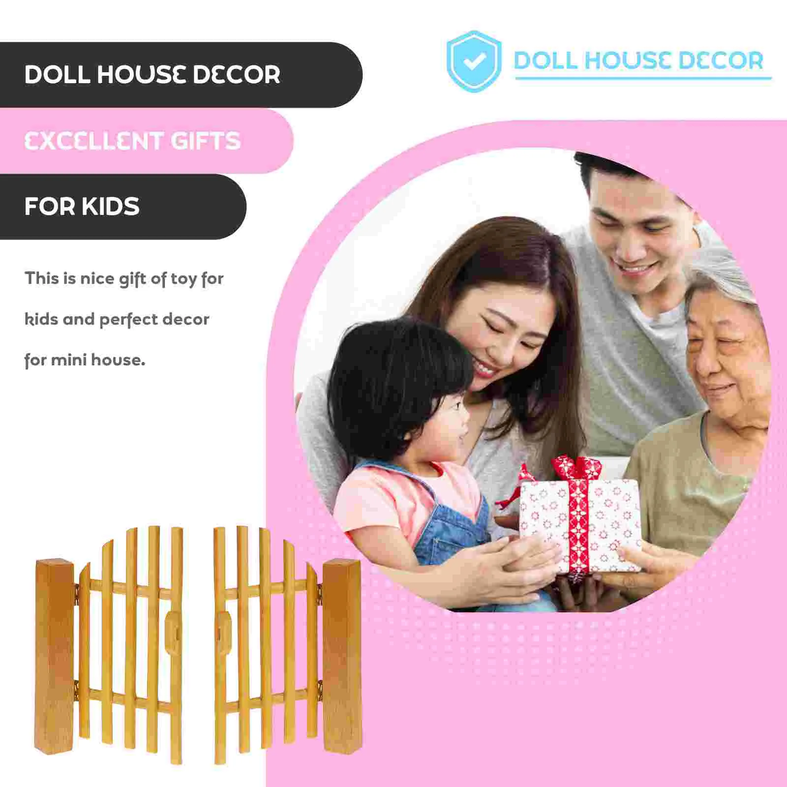 Toy Room Wooden Door Simulation Ornaments Outdoor Furniture Dollhouse 1 12 Model