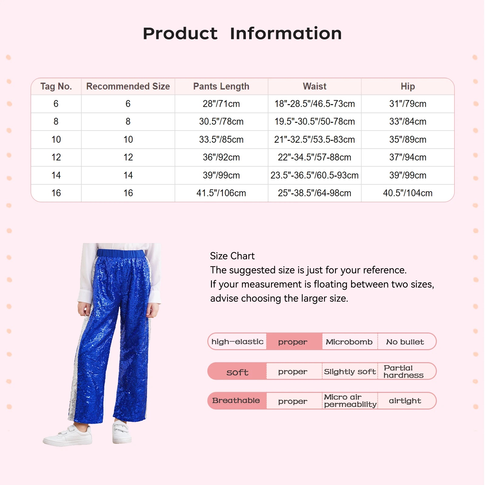 Unisex Kids Girls Boys Sparkly Sequins Pants Color Block Straight-Leg Trousers for Hip Hop Jazz Dance Stage Performance
