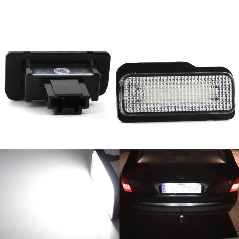 

2Pcs CanBus Error Free License Plate LED Light For Mercedes-Benz C E CLS SLK-Class S203 S211 5D W211 4D Door Number lamp white