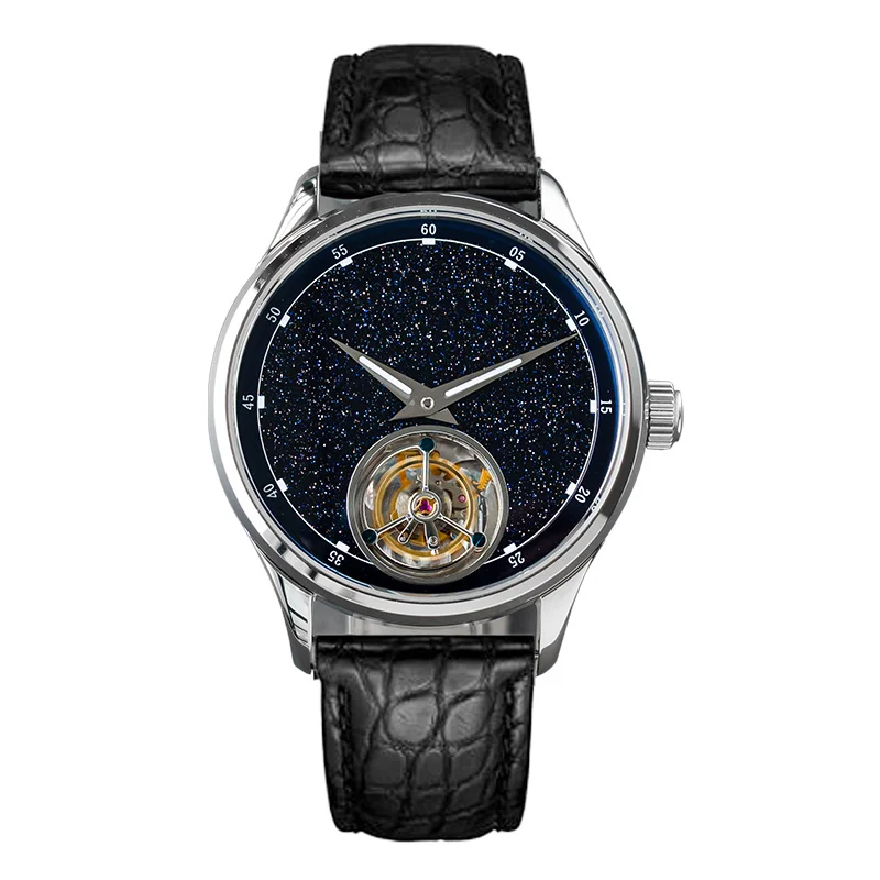 ST8230 Sugess Tourbillon Bewegung Uhr Männer Luxus Mechanische Armbanduhr Echt Blue Stone Glamour Master Uhr Reloj Neue