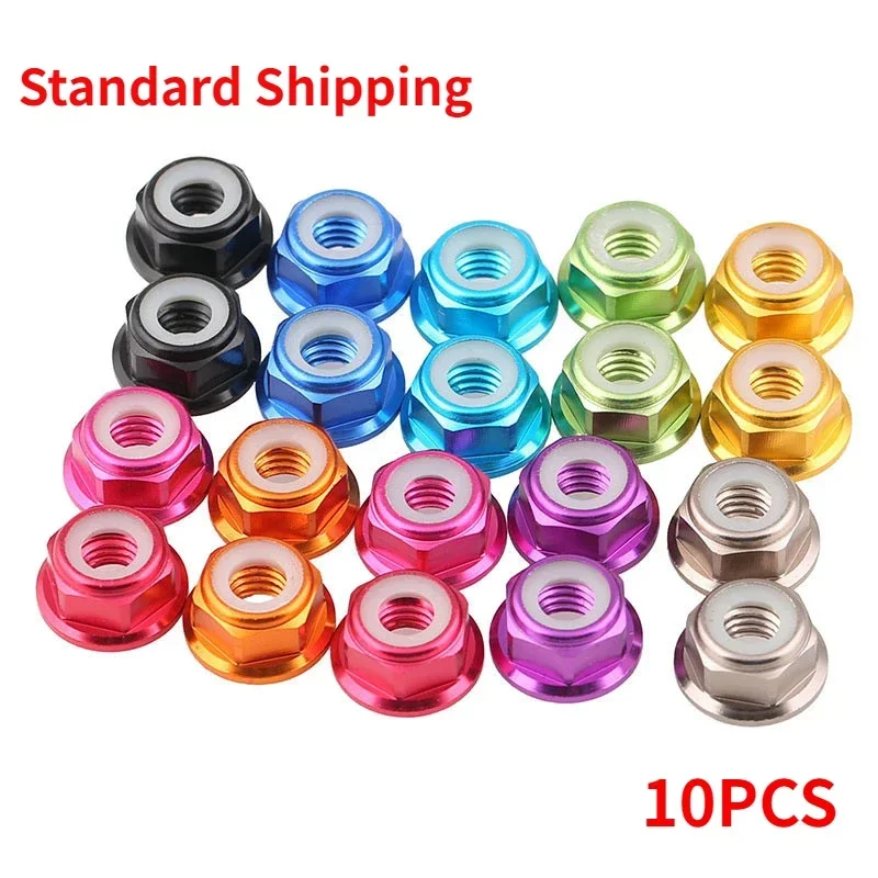 

10PCS M5 Aluminum Motor Screw Nuts Nylon Insert Self Lock Flange Nut CW for RC FPV Freestyle 2205 2207 Motor