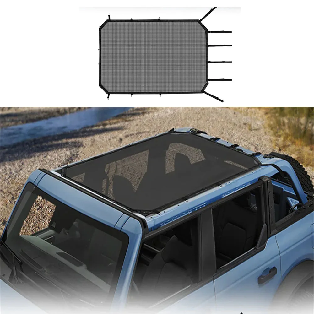 

Car Accessories 4 Door Roof Bikini Mesh Top Sunshade Cover UV Sun Shade Mesh For Ford Bronco 2021 2022 2023 2024