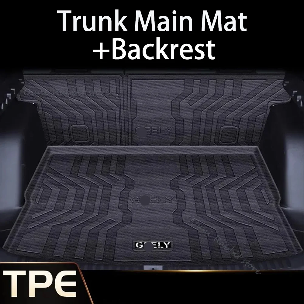 For Geely Cityray 2023~2026 2024 2025 Car TPE WaterProof Trunk Mat Backrest Pad Scratch Prevention Protect Interior Accessories